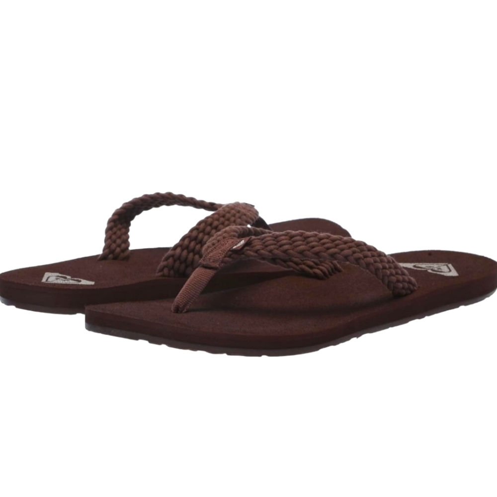 NEW Roxy Porto III Brown Chocolate flip flops size 11